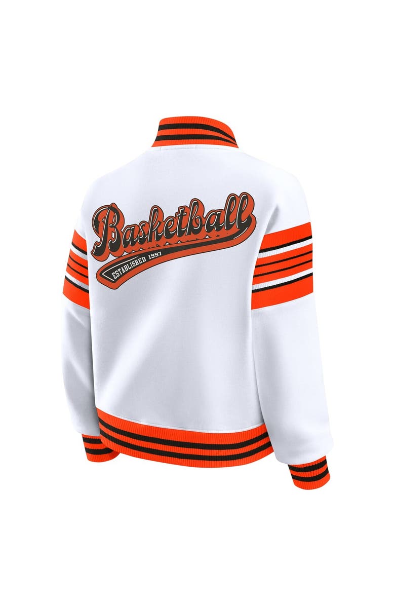 WEAR by Erin Andrews Women's WEAR by Erin Andrews White/Orange WNBA Full-Snap Fleece Sweatshirt Jacket, Alternate, color, White