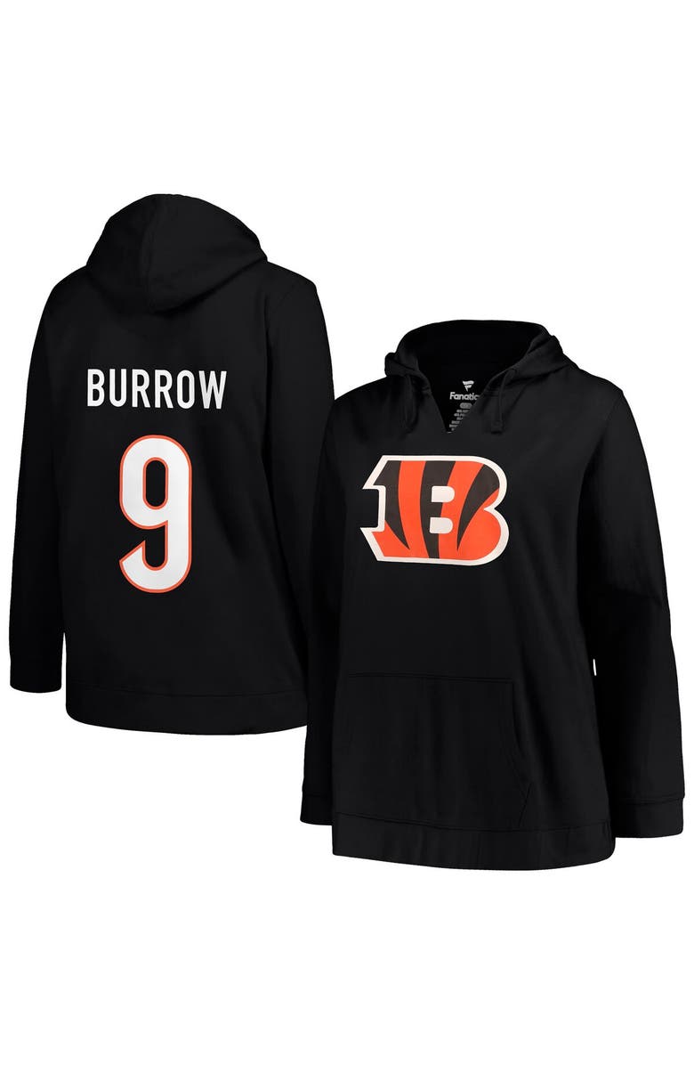 PROFILE Women's Profile Joe Burrow Black Cincinnati Bengals Plus Size Player Name & Number Pullover Hoodie, Alternate, color, Black