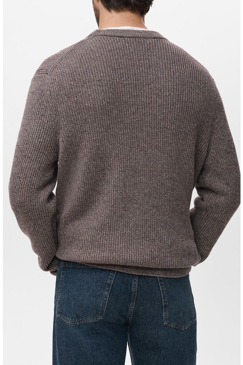 Marled Cotton Crewneck Sweater, Alternate, color, WINE