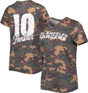 INDUSTRY RAG Women's Majestic Threads Justin Herbert Camo Los Angeles Chargers Name & Number V-Neck Tri-Blend T-Shirt