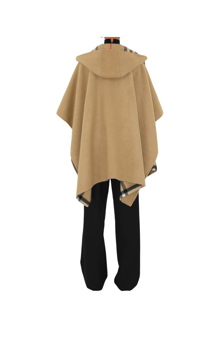 Burberry EKD Cashmere Hooded Cape, Alternate, color, Archive Beige