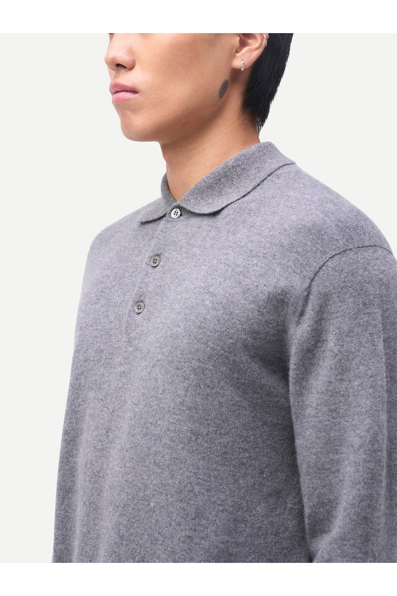Timeless Cashmere Polo Sweater, Alternate, color, dim gray