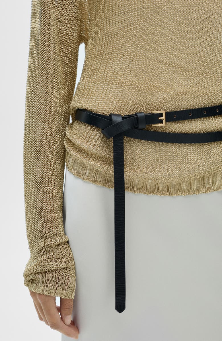 MANGO Metallic Open Stitch Sweater, Alternate, color,