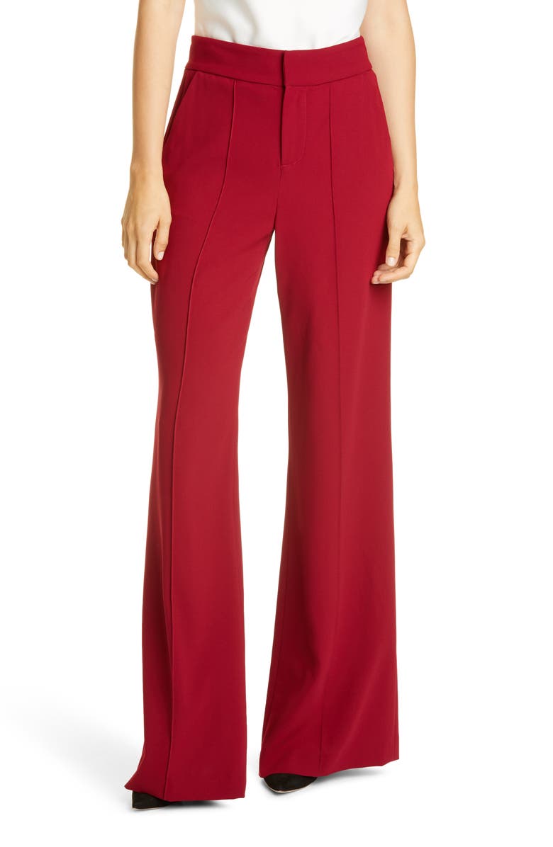 Alice + Olivia Dylan High Waist Wide Leg Pants, Main, color, 