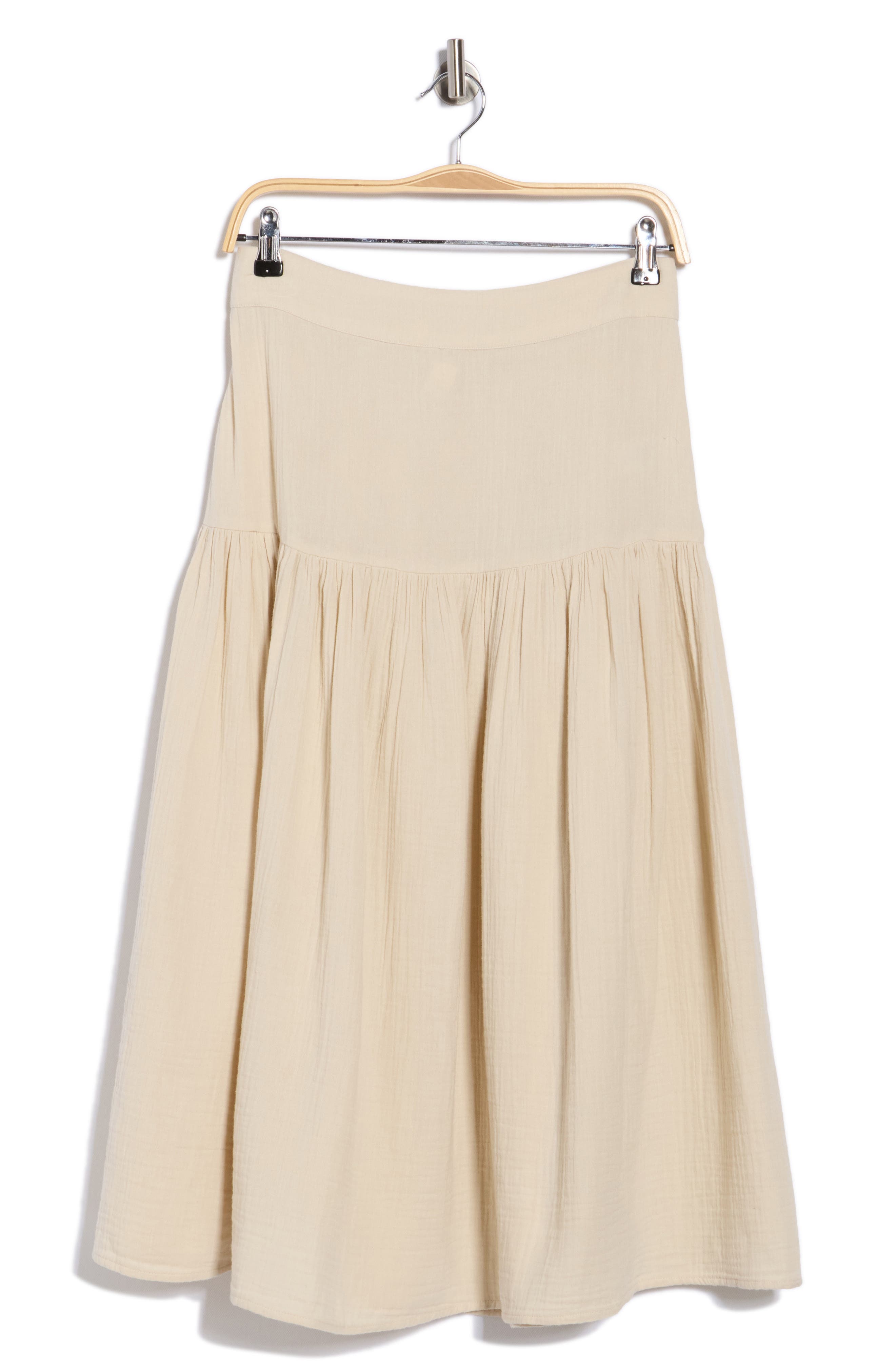 Caslon® Cotton Gauze Tiered Midi Skirt