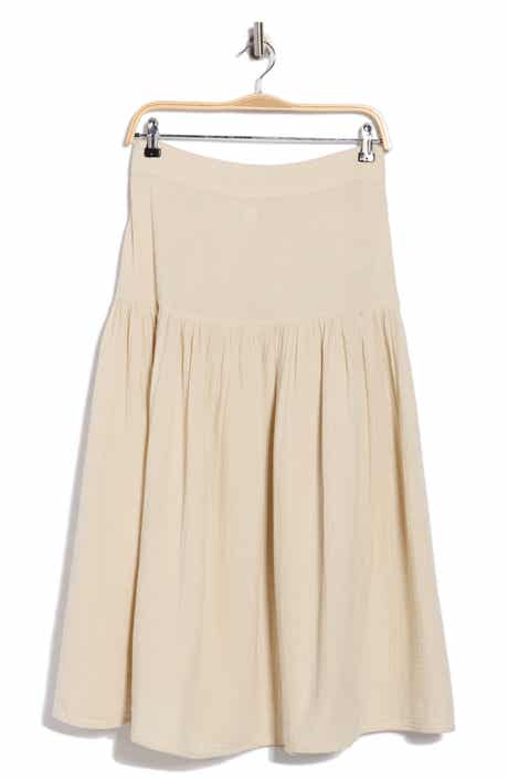 Caslon® Cotton Gauze Tiered Midi Skirt
