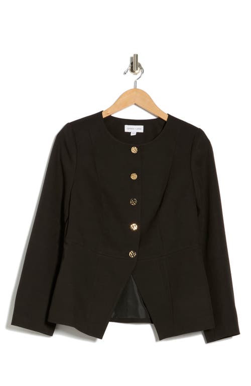 Gemma + Jane Hammered Button Cutaway Jacket In Black