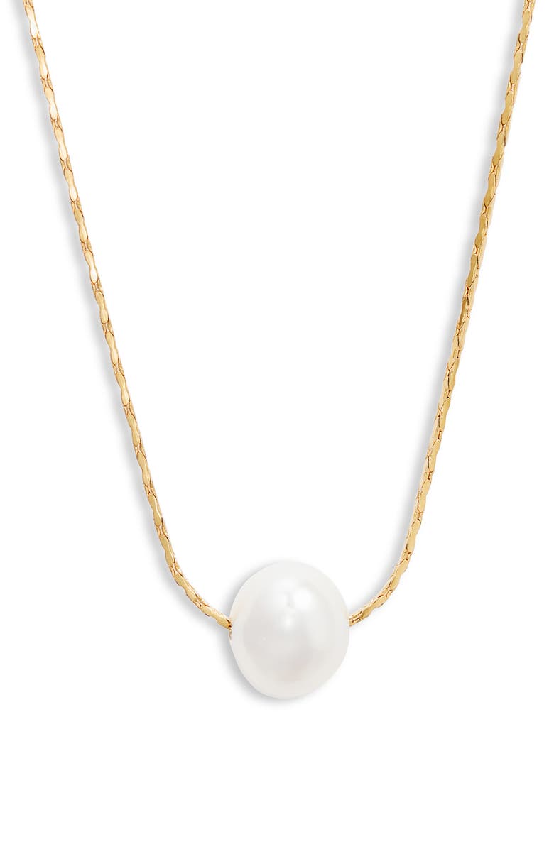 Nordstrom Demi Fine Freshwater Pearl Pendant Necklace, Main, color, White- Gold