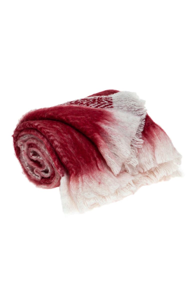 Nagar Transitional Red 52" x 67" Woven Handloom Throw Blanket, Alternate, color, RED