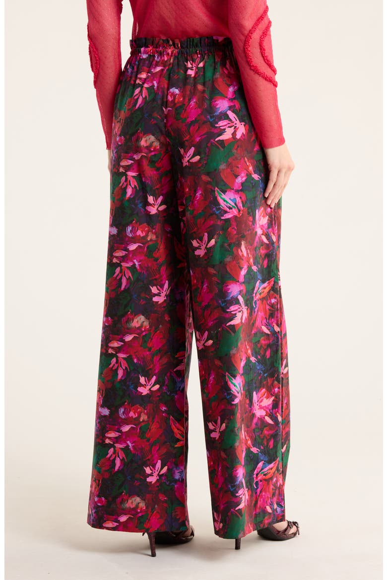 Sawyer Floral Cotton Wide Leg Pants, Alternate, color, HIBISCUS