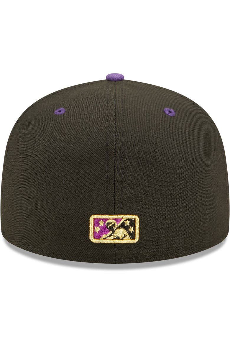 Men's New Era Black/Purple Lowriders de Fresno Copa De La Diversion 59FIFTY Fitted Hat, Alternate, color, Black