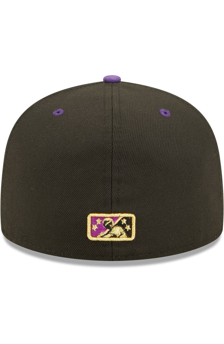 New Era Men's New Era Black/Purple Lowriders de Fresno Copa De La Diversion 59FIFTY Fitted Hat, Alternate, color, Black