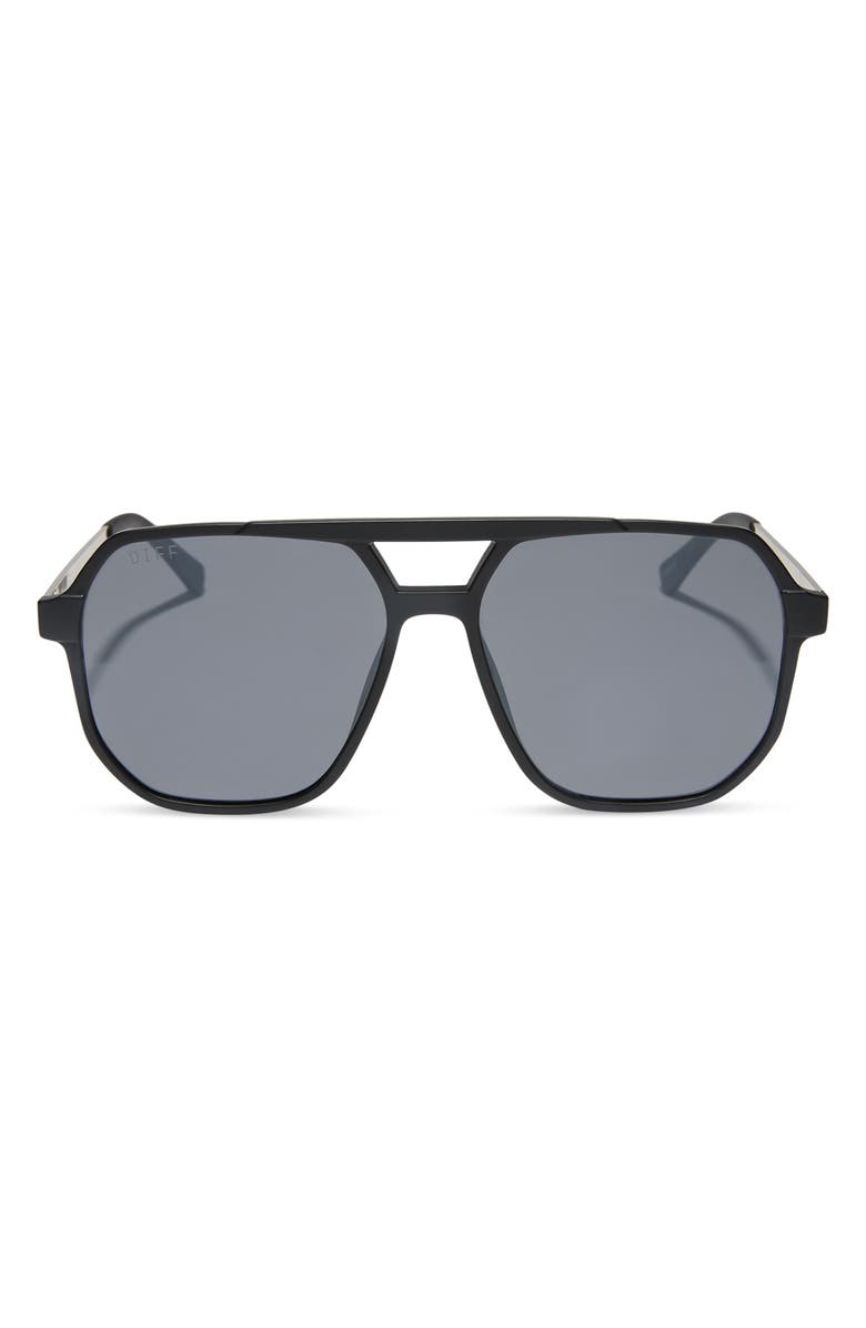 DIFF Landon 59mm Aviator Sunglasses, Main, color, Matte Black