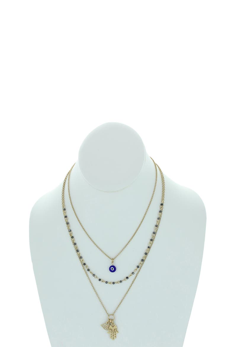 Riva Chain & Charm Necklaces - Set of 3, Main, color, WORN GOLD / GREY
