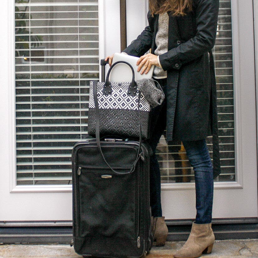 Tin Marin Black Large Woven Crossbody Bag, Alternate, color, Black Leather Straps