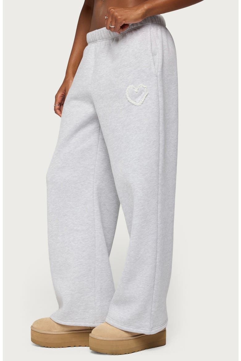 Love Edikted Wide Leg Sweatpants, Alternate, color, GRAY-MELANGE