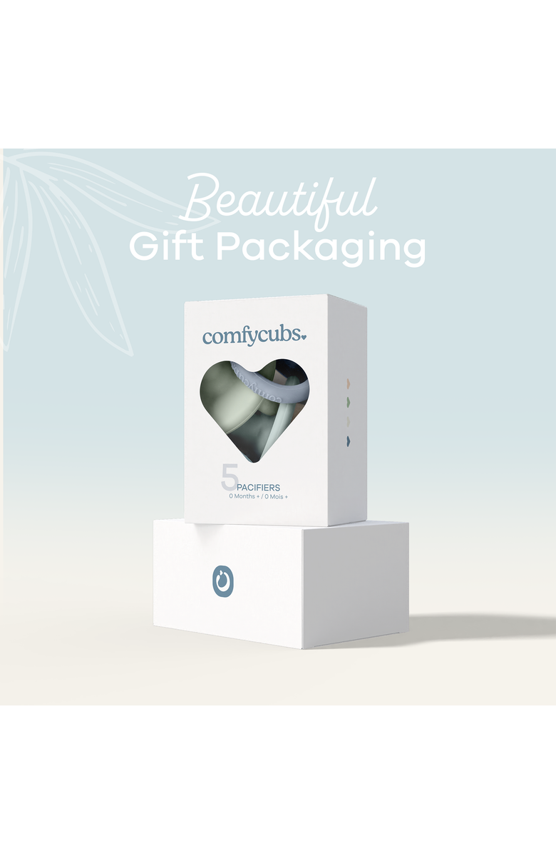 Comfy Cubs Pacifiers, 5 Pack, Alternate, color, Multicolor Boy