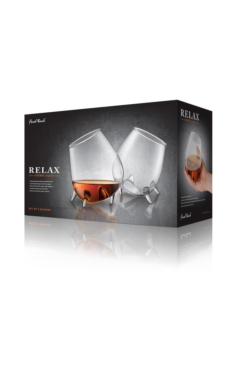FINAL TOUCH Relax Cognac Glasses, Set of 2, Alternate, color, Clear