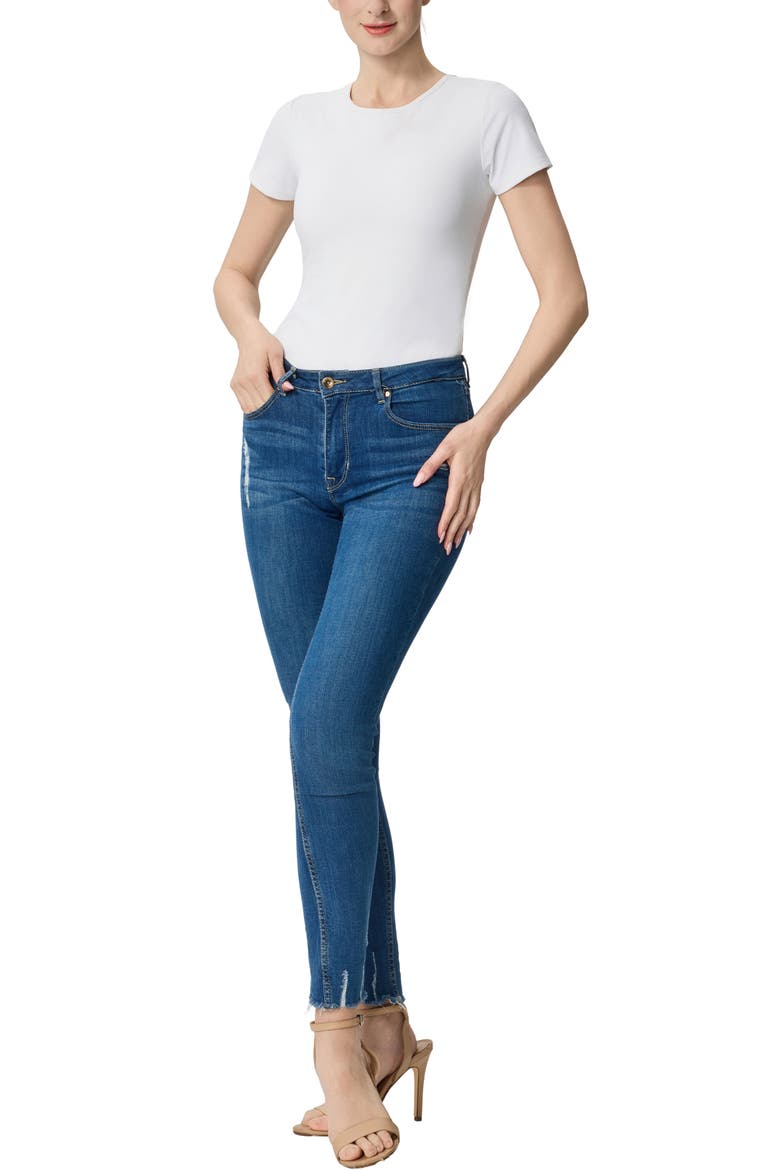 Women's Crew Neck Short Sleeve Bodysuit, Alternate, color, White