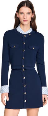 SANDRO Cropped rib knit cardigan