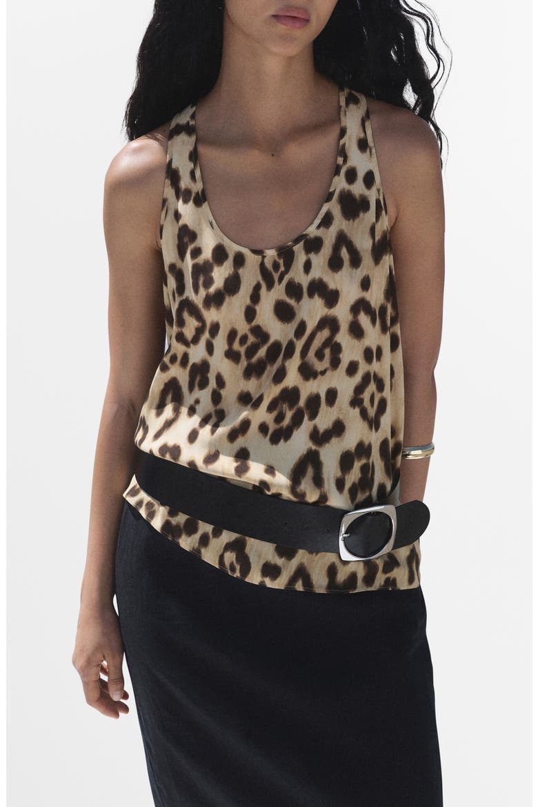 Bernie Leopard Print Tank, Main, color, LIGHT BEIGE
