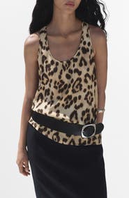 MANGO Bernie Leopard Print Tank