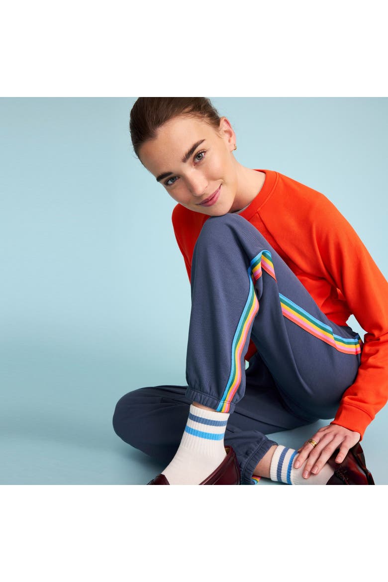 Women's Fit 24/7 Rainbow Trim Sweatpant, Alternate, color, Sunwashed Navy