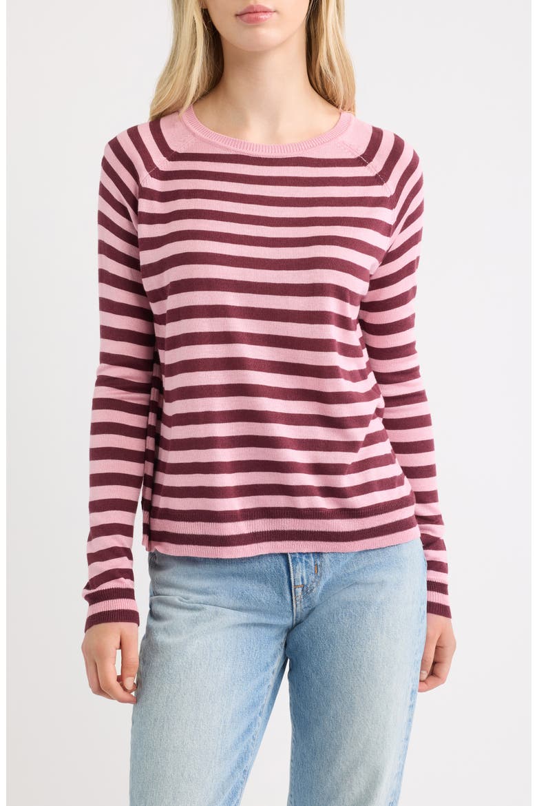 Stripe Sweater, Main, color, BORDEAUX