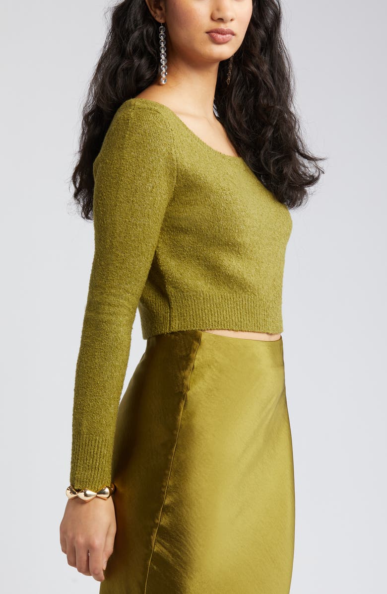 Open Edit Cotton Blend Crop Sweater, Alternate, color, 