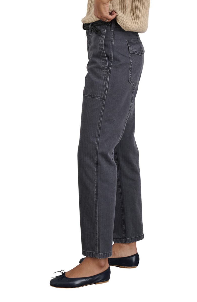 Alex Mill Neil Herringbone High Waist Straight Leg Utility Pants, Alternate, color, Pebble
