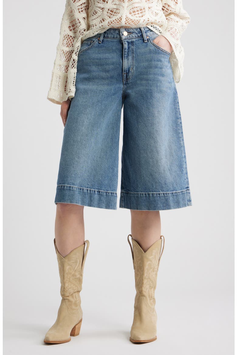 High Waist Culotte Wide Leg Jeans, Main, color, MEDIUM WASH