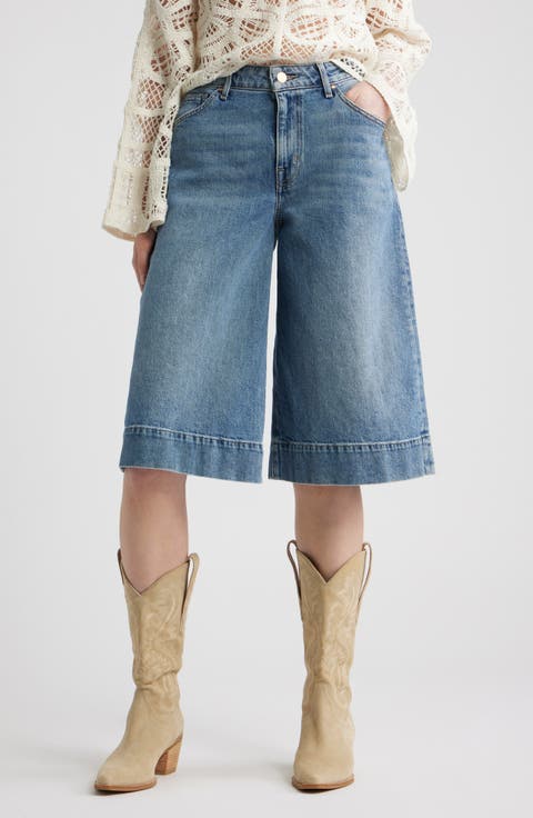 High Waist Culotte Wide Leg Jeans