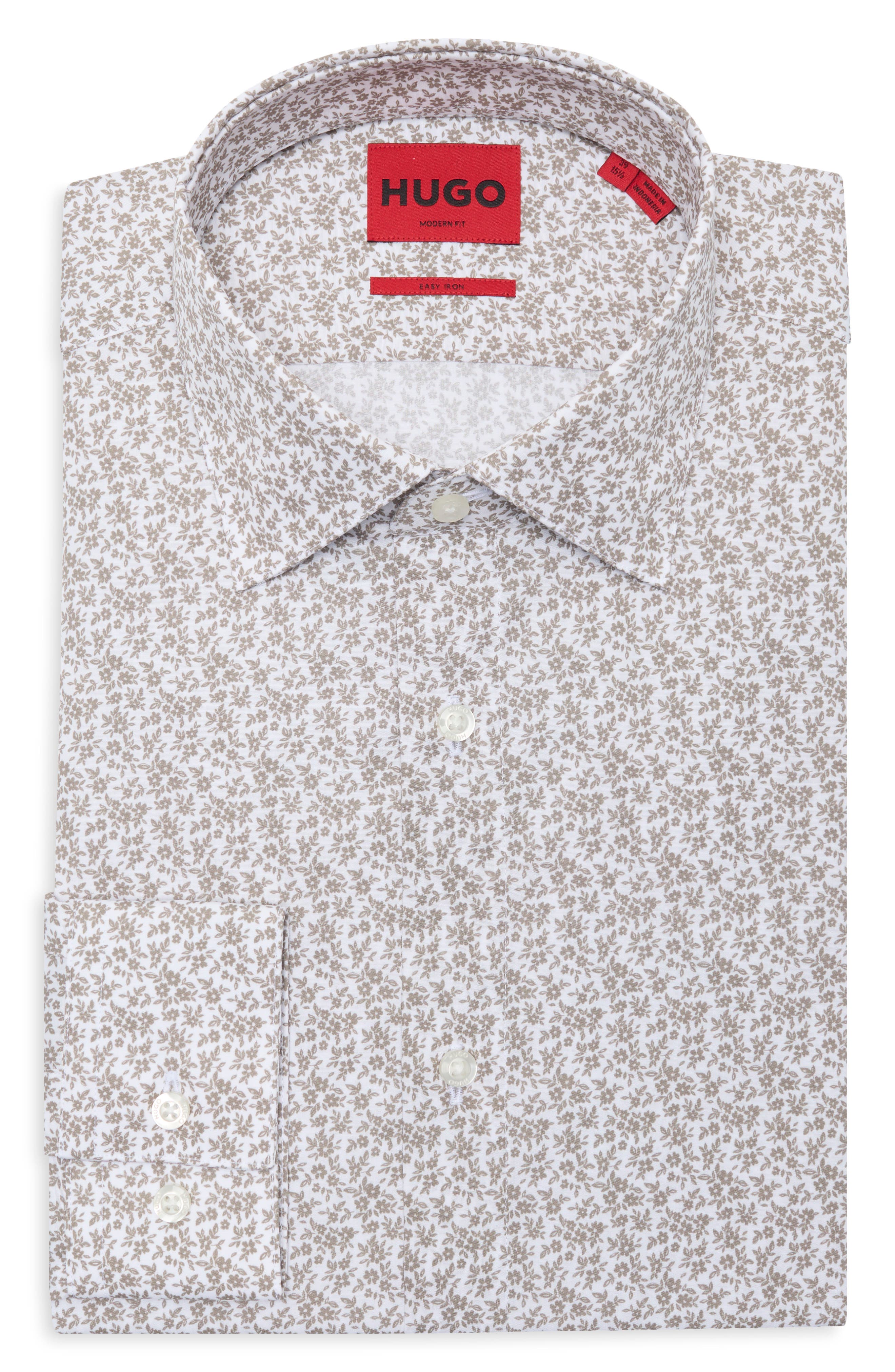 Valerio Ditsy Print Easy Iron Cotton Dress Shirt