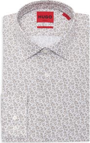 BOSS Valerio Ditsy Print Easy Iron Cotton Dress Shirt