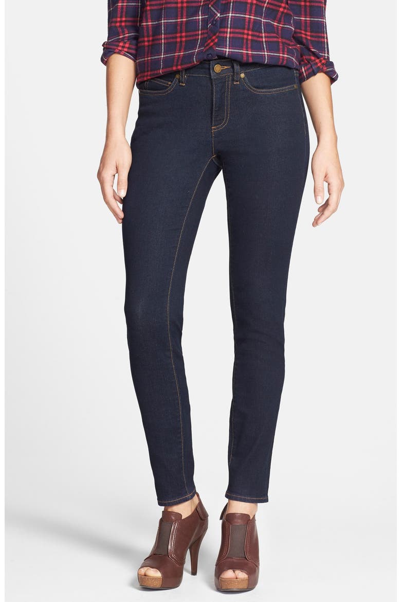 Five-Pocket Stretch Skinny Jeans, Main, color, MIDNITE DENIM