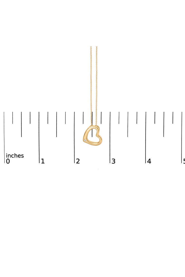 Gold Vermeil Diamond Accent Heart Pendant Necklace, Alternate, color, Silver