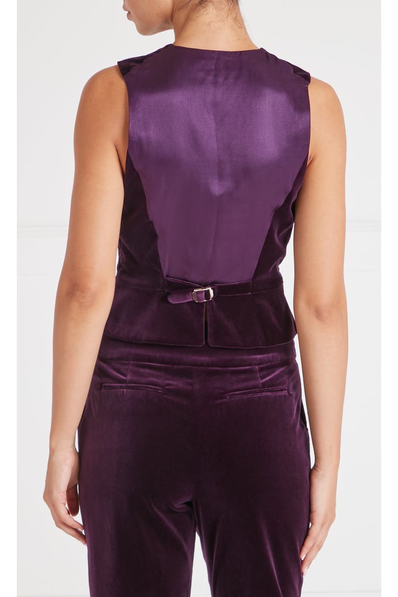 Clove Velvet Waistcoat, Alternate, color, Dark Amethyst