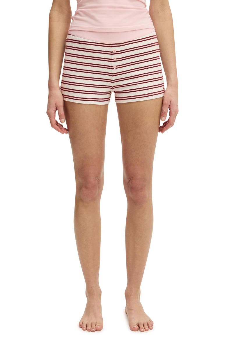 COTTON ON BODY Women's Dreamy Soft Boyshort, Main, color, Coconut Milk Jo Stripe