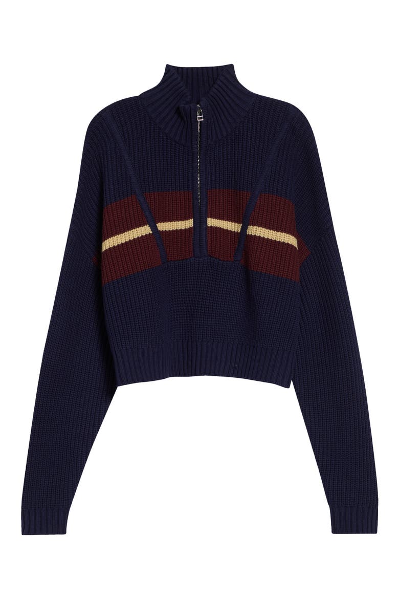 Cropped Hampton Sweater, Alternate, color, TWILIGHT STRIPE