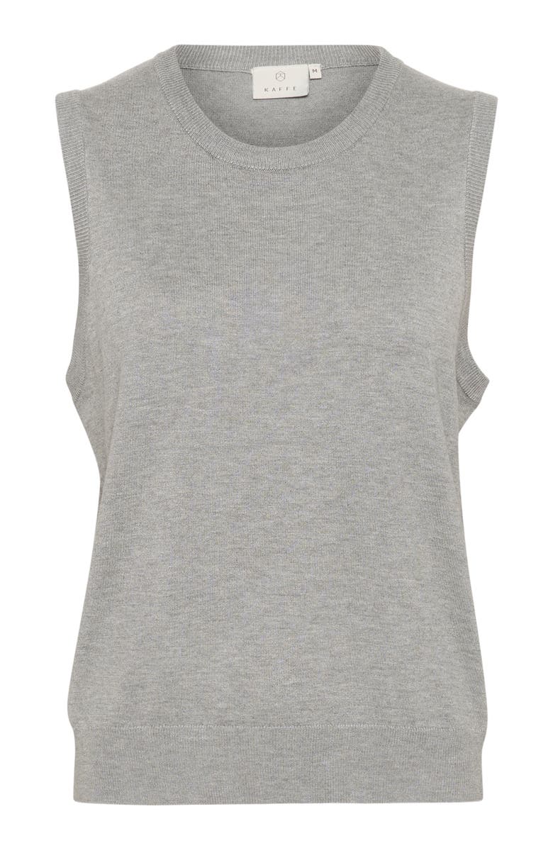 Kaffe KAlizza Round Neck Sleeveless Pullover, Alternate, color, Grey Melange