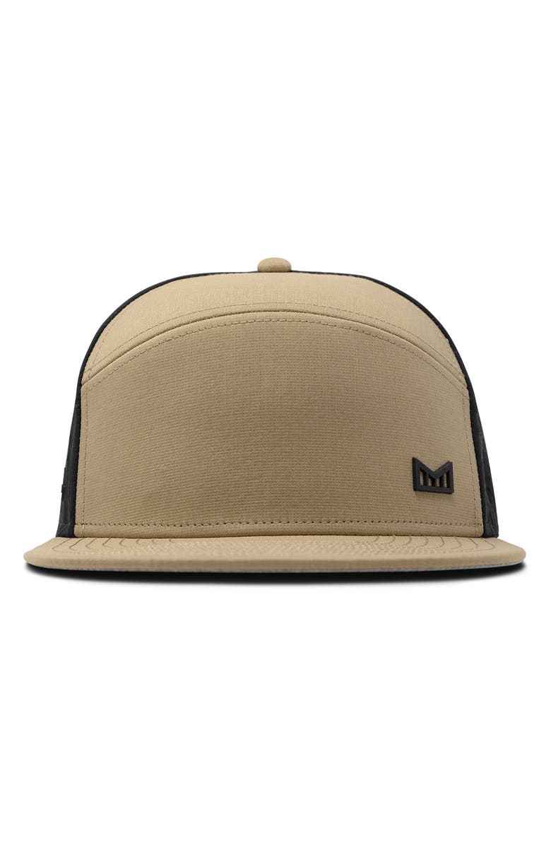 Melin Trenches Icon Hydro Performance Snapback Hat, Alternate, color, Dark Khaki / Black
