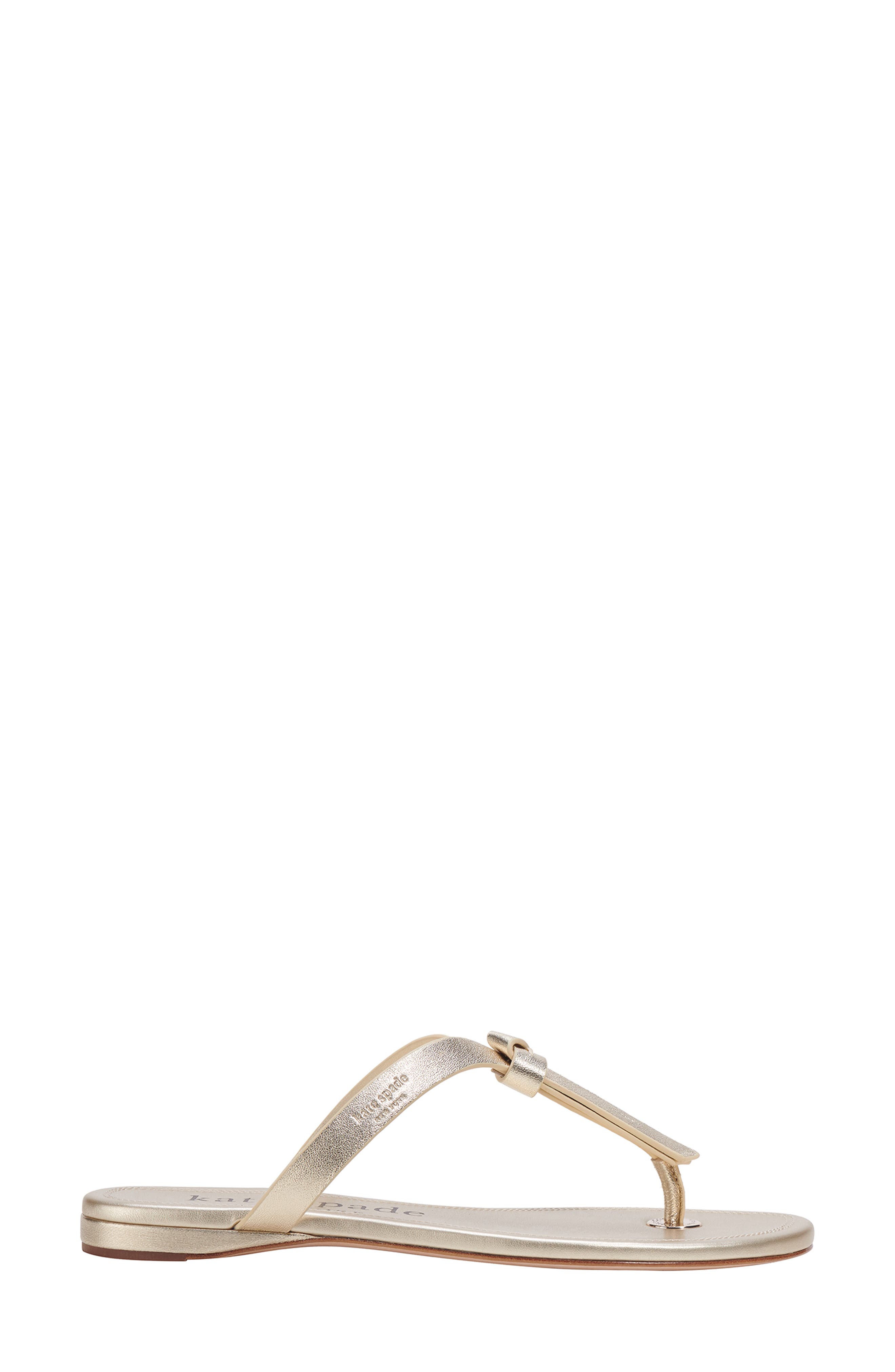 Kate Spade New York knott flip flop, Alternate, color, Pale Gold