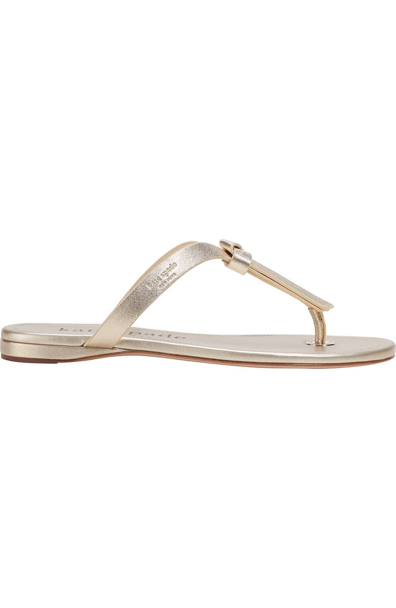 Kate Spade New York knott flip flop, Alternate, color, Pale Gold
