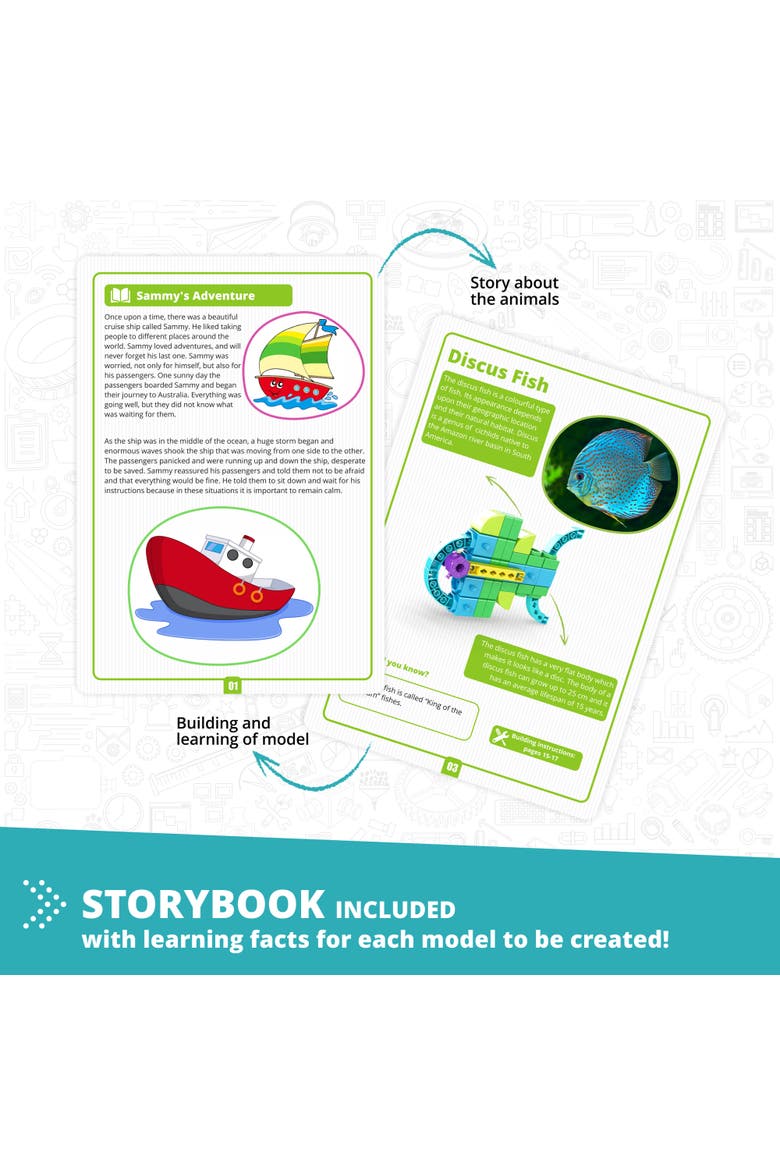 Steam Labs Junior Learning About Sea Adventure 5 Model Toy Brick Build, Alternate, color, Multicolored