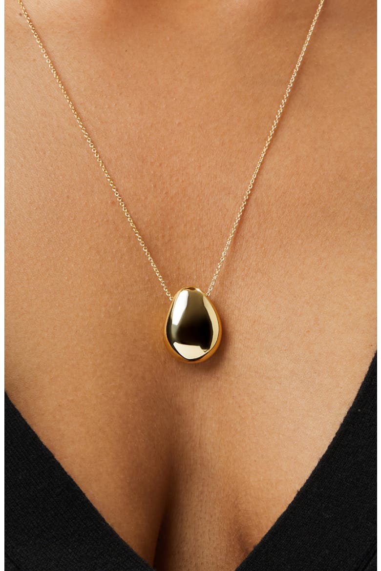 Gold Pendant Necklace - Pebble, Alternate, color, Gold