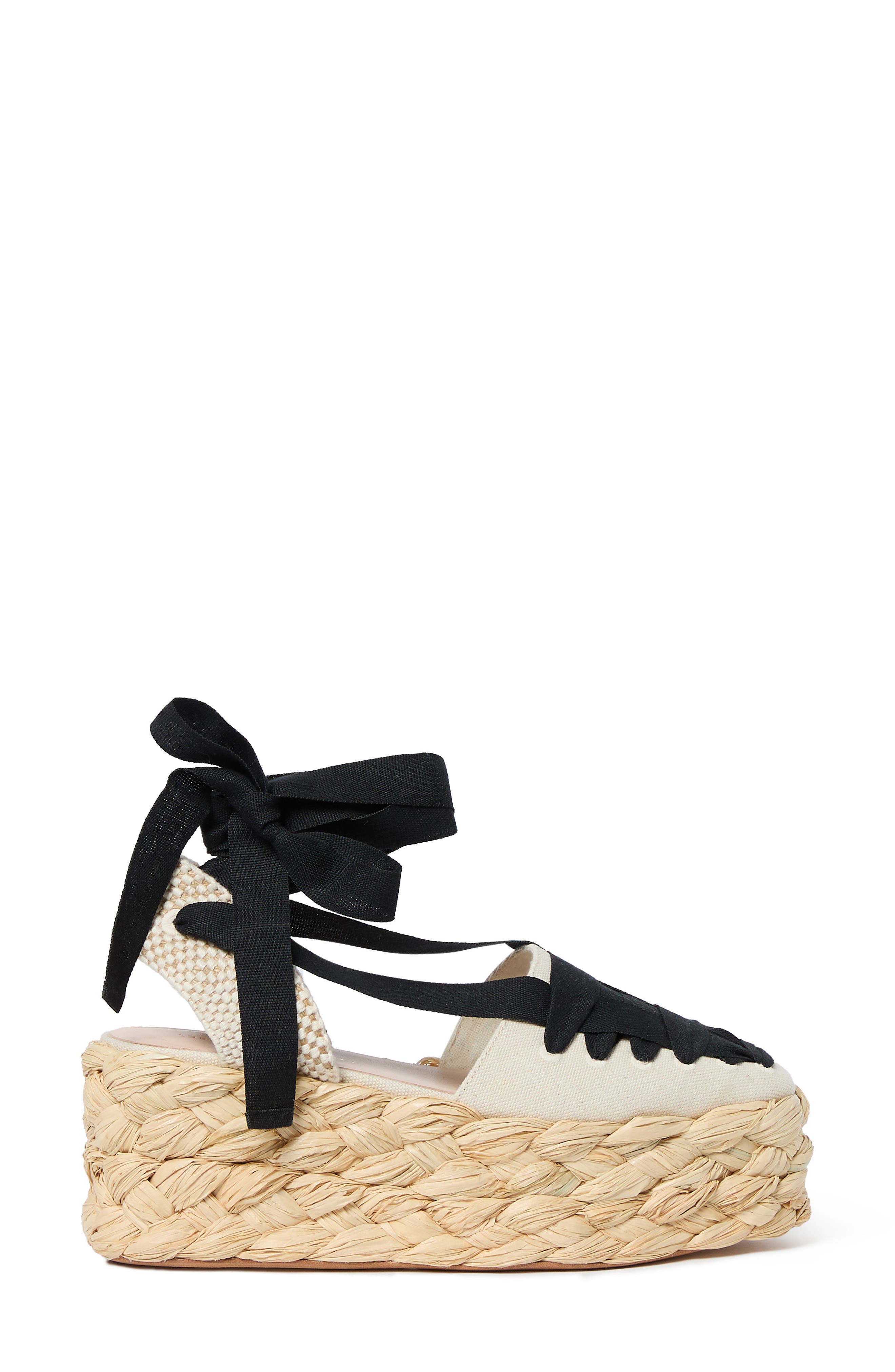 Loeffler Randall Mason Closed Toe Platform Espadrille, Alternate, color, Natural/ Black