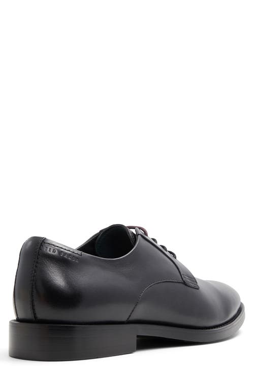 Ted Baker London Regent Derby In Black Crust Leather Tumbled