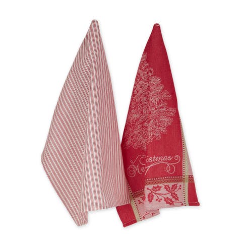 Vintage Merry Xmas Assorted Dishtowel Set/2