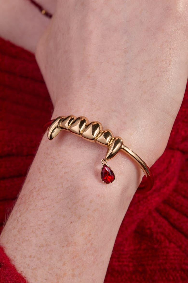 Vampire Teeth Fangs Cuff, Alternate, color, Gold