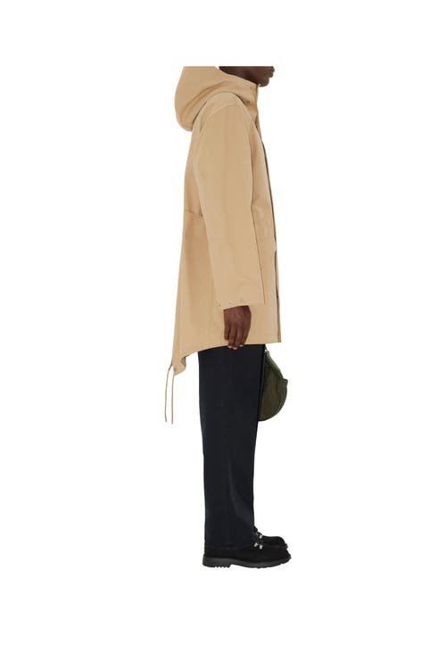 Burberry Bonded Gabardine Parka In Brown